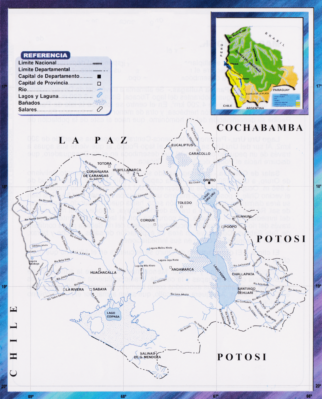 Hidrografía de Oruro, Bolivia | Mapa hidrográfico | Ríos, lagos ...